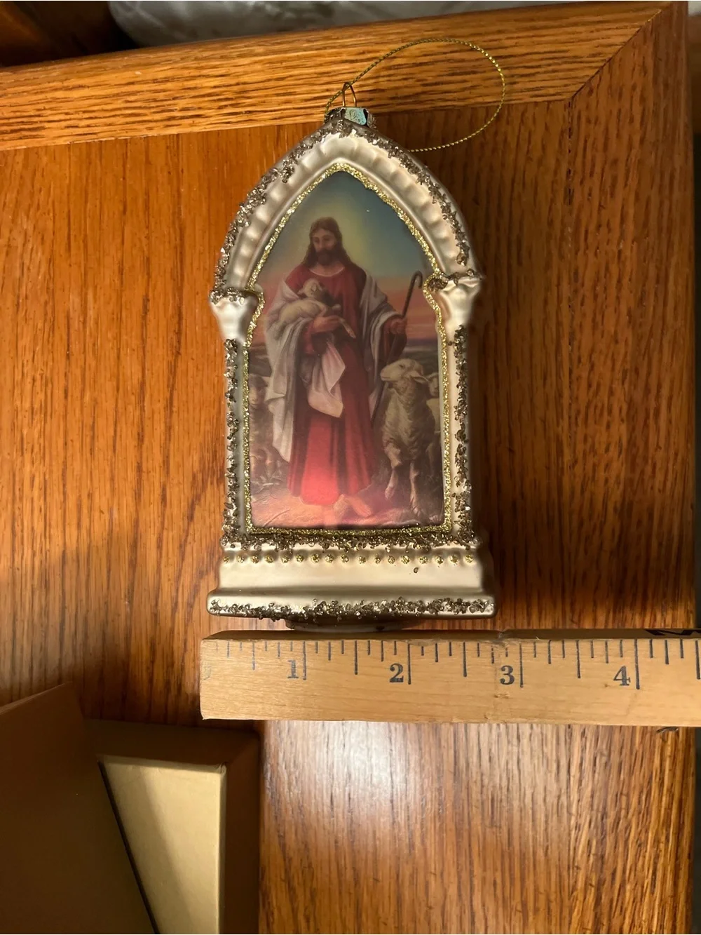 Religious Ornament with Jesus and Lamb